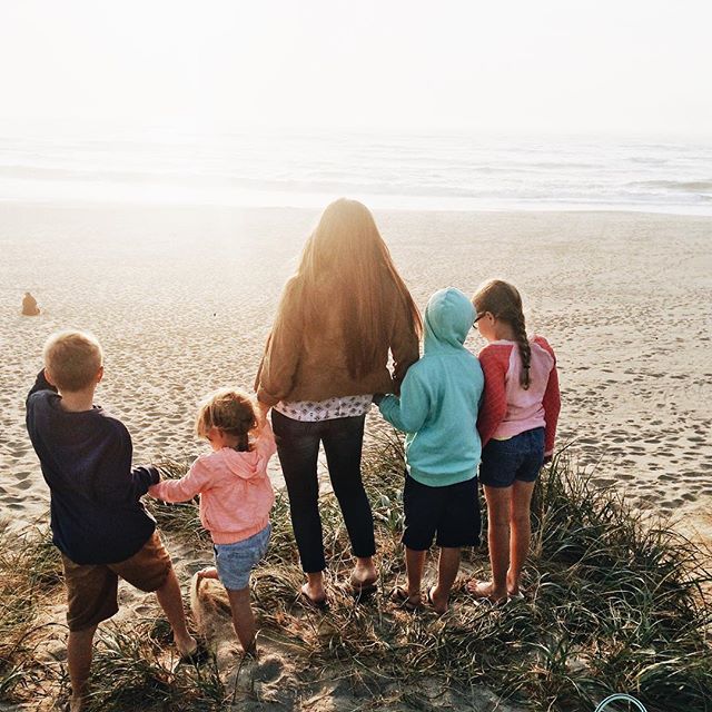 family on the beach