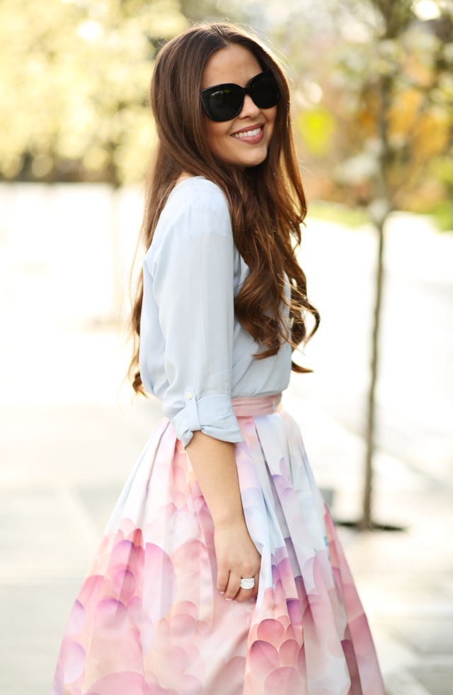 soft pink and blue outfit