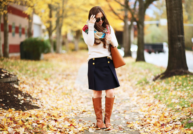 plaid-scarf-riding-boots