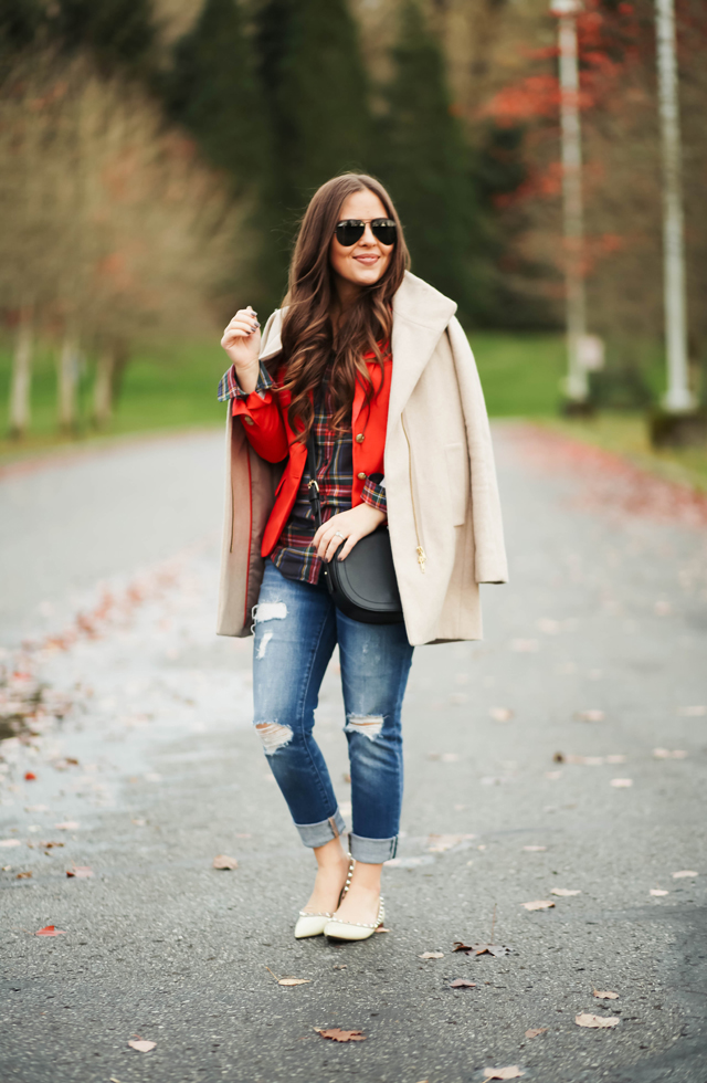 layered-plaid-red-blazer-boyfriend-jeans